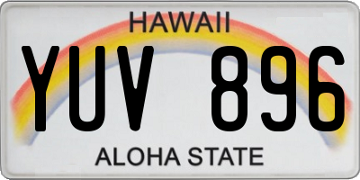 HI license plate YUV896