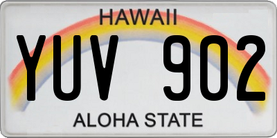 HI license plate YUV902