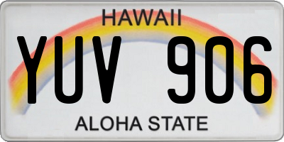 HI license plate YUV906