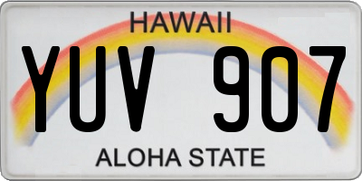 HI license plate YUV907