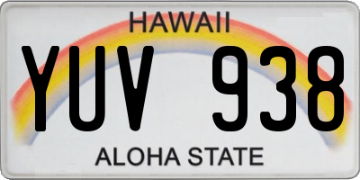 HI license plate YUV938