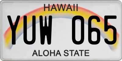 HI license plate YUW065