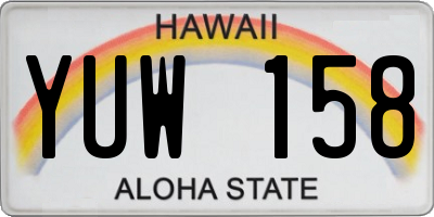 HI license plate YUW158
