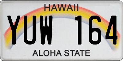 HI license plate YUW164