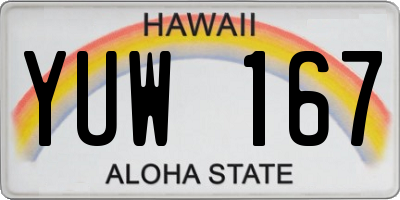HI license plate YUW167
