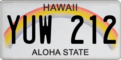 HI license plate YUW212