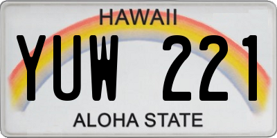 HI license plate YUW221
