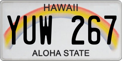 HI license plate YUW267