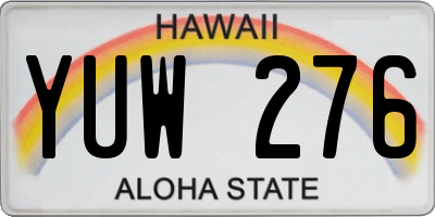 HI license plate YUW276