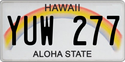 HI license plate YUW277