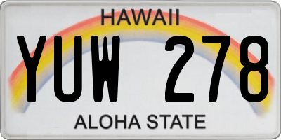 HI license plate YUW278