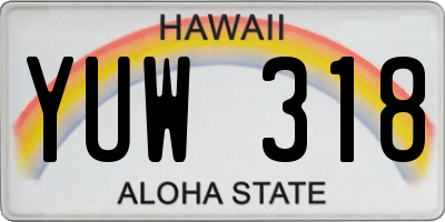 HI license plate YUW318
