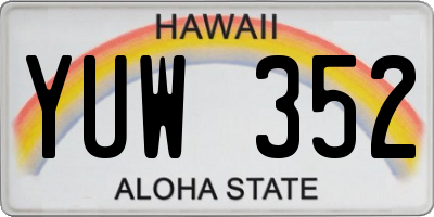 HI license plate YUW352