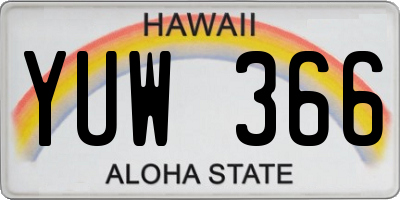 HI license plate YUW366