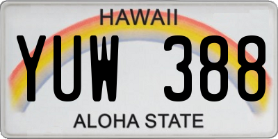 HI license plate YUW388