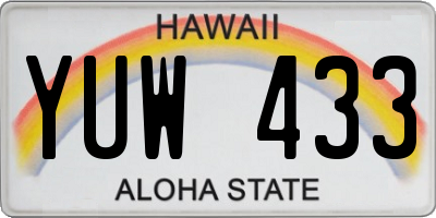 HI license plate YUW433