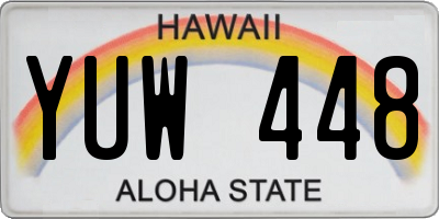 HI license plate YUW448