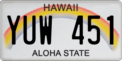 HI license plate YUW451
