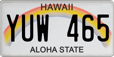 HI license plate YUW465