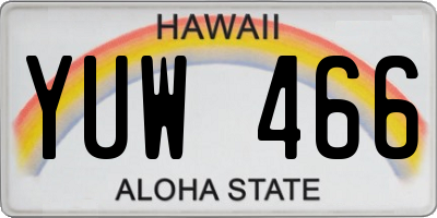 HI license plate YUW466