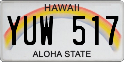 HI license plate YUW517