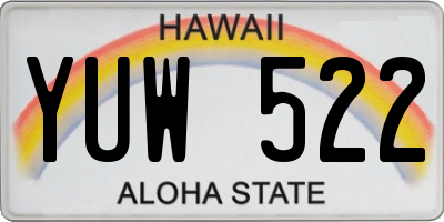 HI license plate YUW522