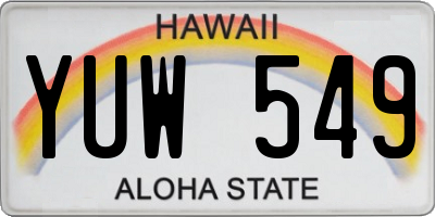 HI license plate YUW549