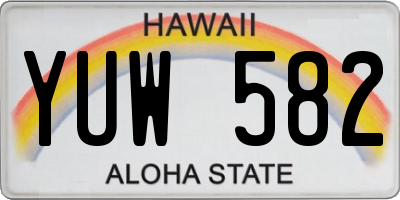 HI license plate YUW582