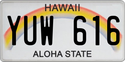 HI license plate YUW616