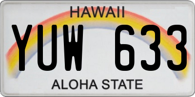 HI license plate YUW633