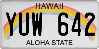 HI license plate YUW642