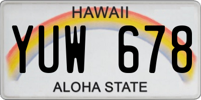 HI license plate YUW678