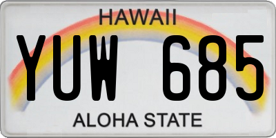 HI license plate YUW685