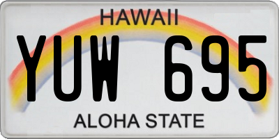 HI license plate YUW695