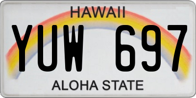 HI license plate YUW697