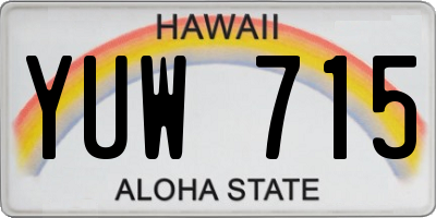 HI license plate YUW715