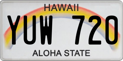 HI license plate YUW720