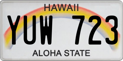 HI license plate YUW723