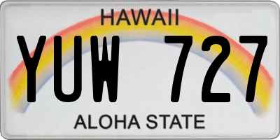 HI license plate YUW727