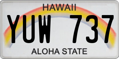 HI license plate YUW737