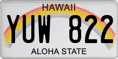 HI license plate YUW822