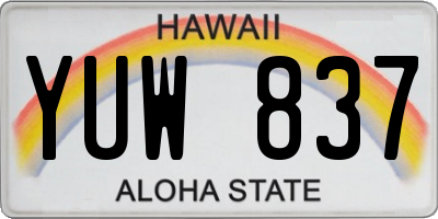 HI license plate YUW837
