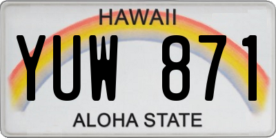 HI license plate YUW871