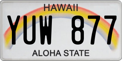HI license plate YUW877