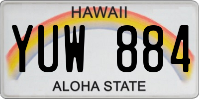 HI license plate YUW884