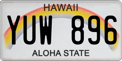 HI license plate YUW896