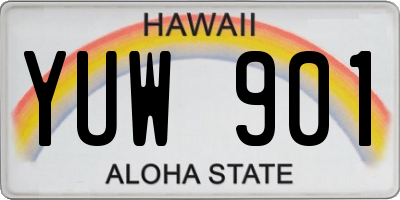 HI license plate YUW901