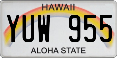 HI license plate YUW955