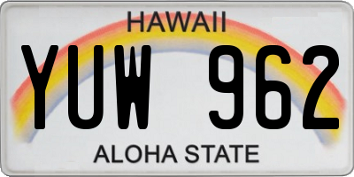 HI license plate YUW962