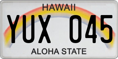 HI license plate YUX045